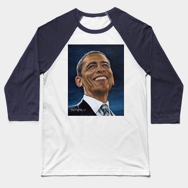 President Barack Obama Baseball T-Shirt by Neil Feigeles